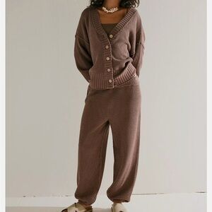 Free People Hailee Sweater Set Brown | Cozy Lounge Set